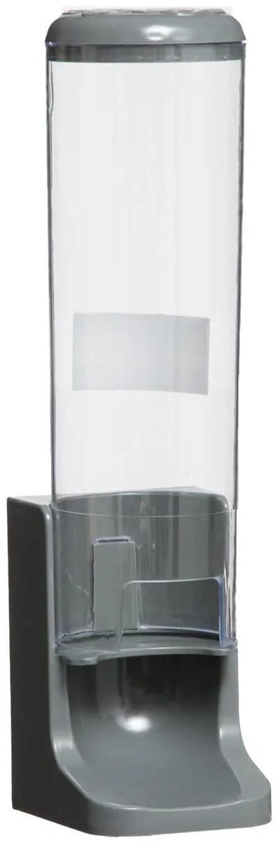 5Five Make up watjes/watten schijfjes houder - grijs - muur dispenser - 26 cm - kunststof transparant - voor 80 watjes