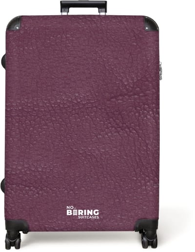 NoBoringSuitcases.com® - Koffer groot - Reiskoffer lichtgewicht - Lederen look bessen paars - Rolkoffer met 4 wielen - Grote trolley XL - 98 liter bagage