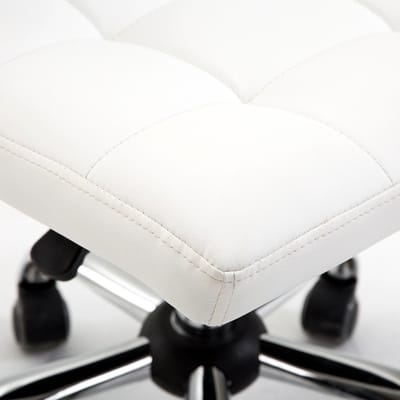 MODFU Bureaustoel - Ergonomisch En Hoogteverstelbaar - Minimalistisch - Voor Kantoor Of Werkkamer - Kunstleer En Staal - Wit