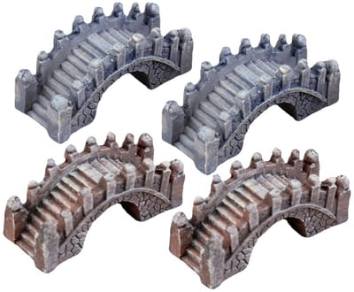 Dailygoods- Landschapsornament Miniatuurbrug - Tuindecoratie - Micro-landschapsversiering - Hars - Sprookjestuin - Veilig en duurzaam