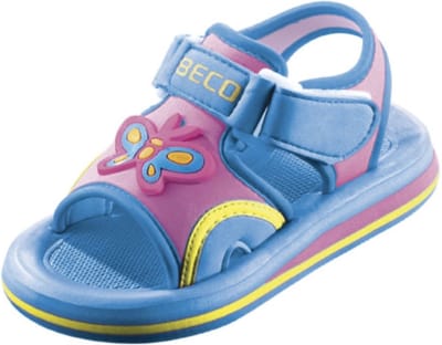 BECO meisjes sandaaltjes, blauw/roze, Vlinder motief, maat 23