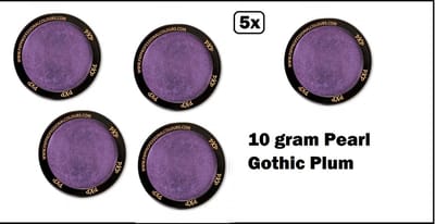 5x PXP Professional Colours 10 gram Pearl Gothic Plum - Schmink paars festival thema feest party fun