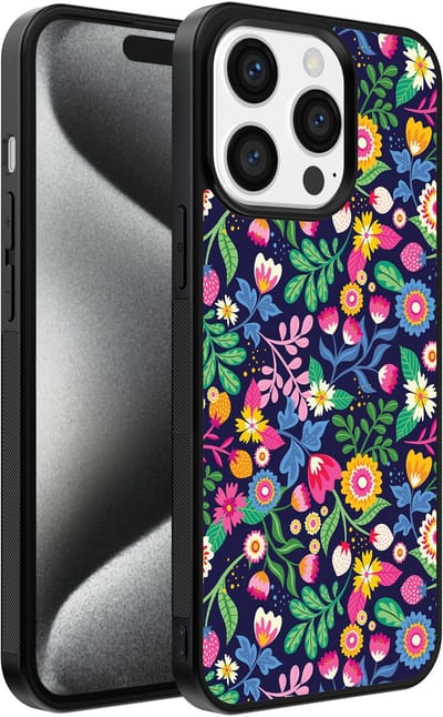 Smartphonica Telefoonhoesje geschikt voor iPhone 15 Pro met bloemen opdruk - TPU backcover case flower design geschikt voor iPhone 15 Pro