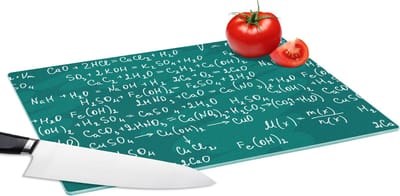 Glazen Snijplank - 39x28 - Scheikunde - Krijtbord - Cijfers - Patroon - Snijplanken Glas