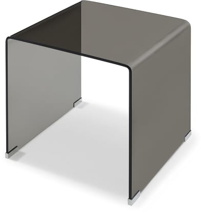 Bijzettafel Varlofrek gehard glas 50x50x50 cm donkergrijs [en.casa]