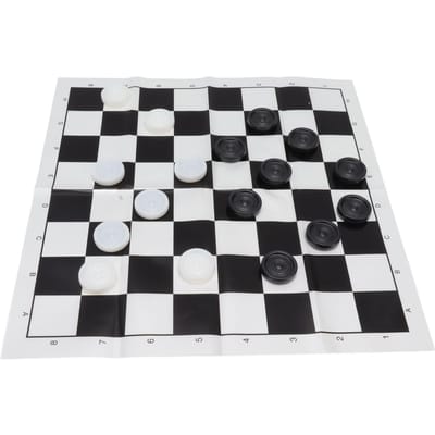 Jeu de Dames Empilable Pièces en Plastique Noir Blanc Jeu de Plateau de Dames avec Boîte Transparente pour 3 Ans et Plus white