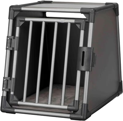 Transportbox Hond - Reiskooi Auto - Veilig Vervoer - Aluminium Frame - 80 x 67 cm - Grafietgrijs