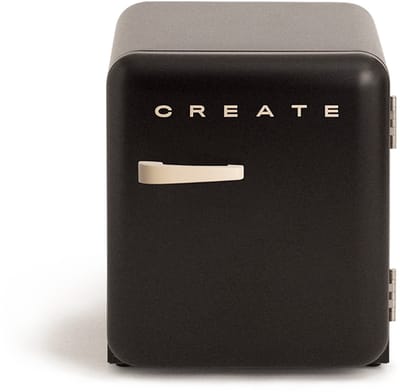 CREATE - Koelkast in retrostijl - Zwart - Handvat Zand - FRIDGE RETRO 48L