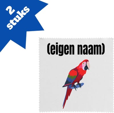 Akyol - papegaai met eigen naam brillendoekjes - Papegaai - papegaai liefhebbers - iemand die houdt van papegaaien - verjaardag - cadeau - kado - 17,8 bij 17,8 cm - 2 stuks