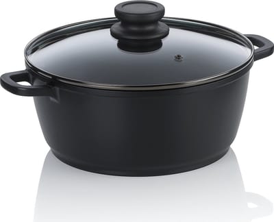 Kookpan, 3.2 L, met Deksel, Zwart, Non-stick, PFAS/PTFE vrij, Gegoten Aluminium - Kela | Atura