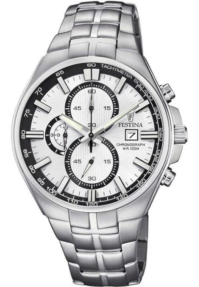 Festina F6862/1 Chronograaf - Polshorloge - Staal - Zilverkleurig - 44mm