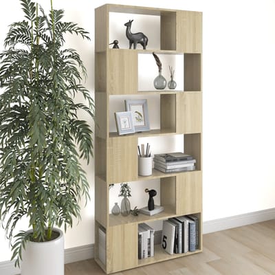 vidaXL - Boekenkast/kamerscherm - 80x24x186 - cm - bewerkt - hout - sonoma - eiken