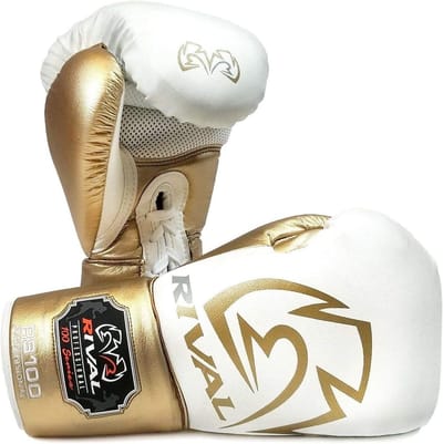 Bokshandschoenen Sparren - Trainingshandschoenen Vechtsport - Intensieve Training - Ergonomische Pasvorm - 14 oz - Wit Goud