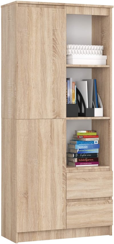 Kantoorkast R11 R80 met 2 Lades en 1 Deur / AKORD Furniture Factory / Sonoma Eik / 80 x 180 x 35 cm