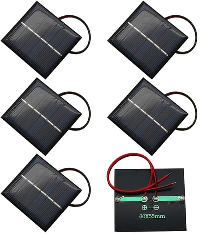 Dailygoody - Micro-mini-zonnepaneelcellen - 6 stuks - Ideaal voor doe-het-zelf projecten - 60 x 55 mm - Zonne-energie - Acculader - Geschikt voor spee