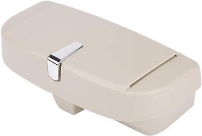 Zonnebrillenhouder voor de auto, ABS autobrillenetui, opberghouder, clip-hoes, organisatordoos, universiële brillenorganisator met kaartjesclip (beige)