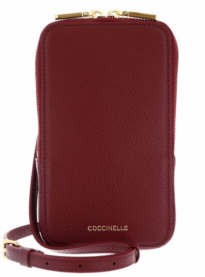 COCCINELLE Leren telefoontasje Flor Hi-Tech Phone Bag Ribes (rood)paars