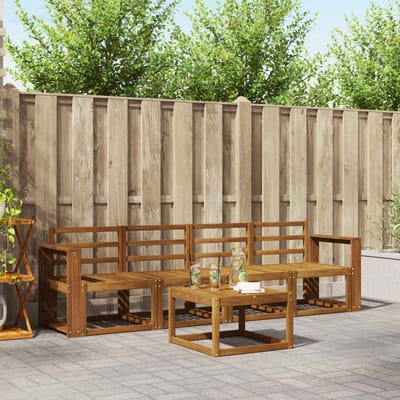 vidaXL - Buiten - bank - set - 5 - st - Naturel