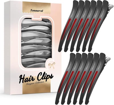 Set van 12 Professionele Haarspeldjes voor Kappers en Thuisgebruik met Antislip Siliconen Band