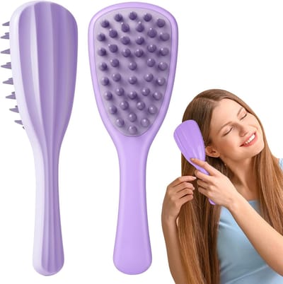 Scalp Stimulator en Haarmassage Tool met Lange Handgreep, Silicone Hoofdmassager voor Haargroei, Dandruff Vermindering en Haarverzorging, Geschikt voor Nat en Droog Haar