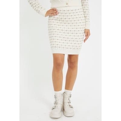 GUESS  Eco Cross Stitch Miya Sw Dove White Multi Taglia: XS | Minigonne Outlet | Donna | Bianco