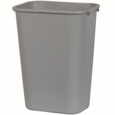 Rubbermaid Commercial Products 10.25 gal Rectangular Soft Molded Plastic Trash Can - Grey