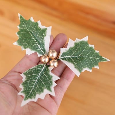 10 stuks Kerst Hulstbessen met Groene Bladeren DIY Krans Kunstmatige Nepbloemen Rode Bes Decoratie Voor Kerstboom