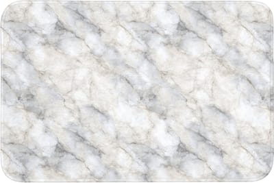 Badmat 90x60 cm - Antislip - Grijs - Marmer - Gedetailleerd - Badmatten voor badkamer - Badkamermat - Douchemat - Badkamer mat