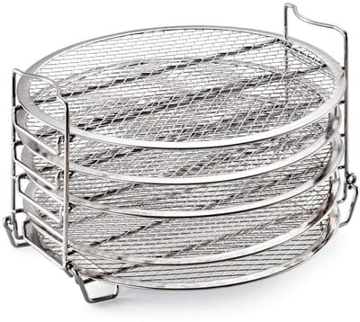 Dailygoods- Dehydrator Rack 304 Roestvrij Staal - Stapelbaar - Grill Stand - Compatibel met Ninja Foodi - Eenvoudige Installatie - Vijf Lagen - Voedseldehydrator