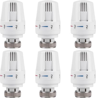 Set van 6 Thermostaatkoppen M30x1,5 voor Radiatorventielen - Nauwkeurige Verwarming en Vorstbescherming