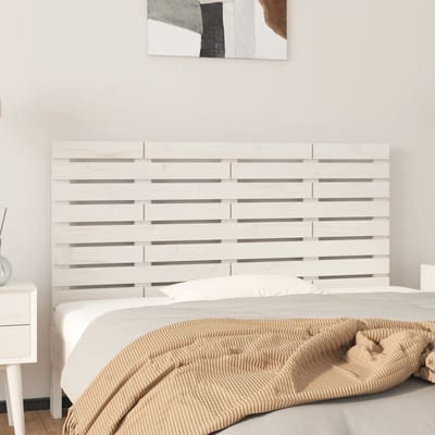 vidaXL - Hoofdbord - wandmontage - 146x3x63 - cm - massief - grenenhout - wit