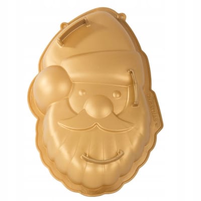 Silicone bakvorm kerst - kerstman goudkleurig 28x16x3cm - cakevorm - taartvorm kerst