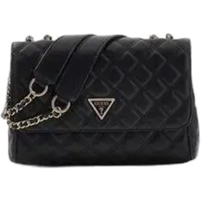 GUESS Schoudertas Giully II Compound Convertible Flap Bag Black Zwart
