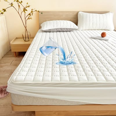 Matras beschermer Waterdicht Matrasovertrek-Matrashoes Wasmachinebestendig- Matrasbeschermers 160/200CM- Ultrazacht En Comfortabel-WIT