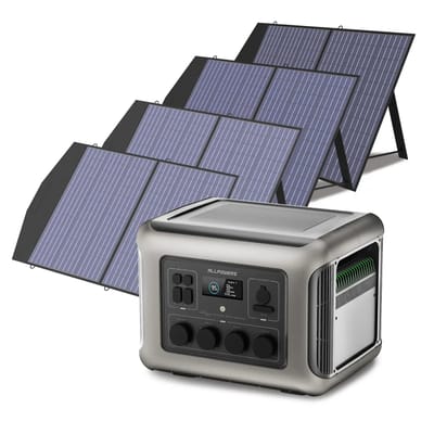 ALLPOWER Zonnegeneratorset 2500W (R2500-V2 + SP027 100W zonnepaneel) - R2500-V2 + 4 stuks SP027 zonnepaneel 100W