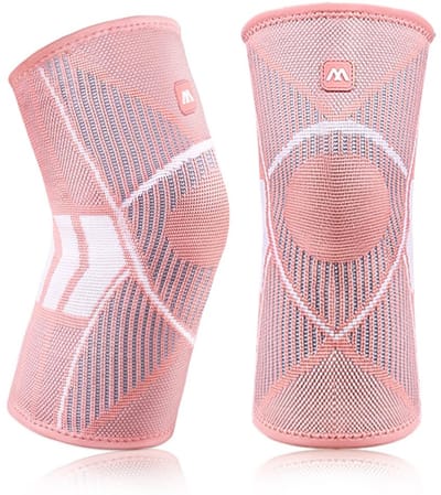 Sport Kniebrace - Kniebeschermers - Actieve Ondersteuning - Antislip Siliconen - 2 Stuks - Roze