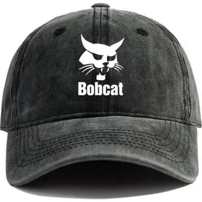 Bobcat Petten Verweerde Petten Pet Mannen Vrouwen Retro Outdoor Zomer Verstelbaar Bobcat Zwaar Materieel Petten Mode Adjustable black