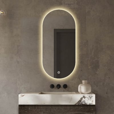 Badkamerspiegel Ovaal - LED verlichting Dimbaar - Anti Condens Verwarming - Ovale Badkamerspiegel - 50 x 100 cm