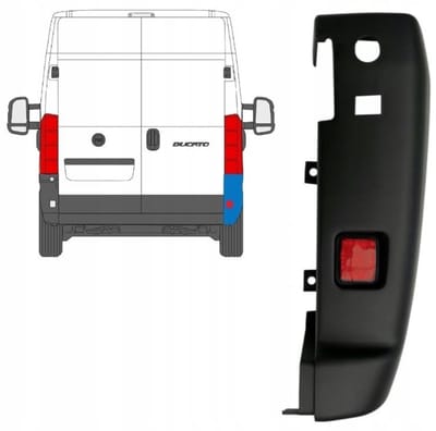 Hoek achterbumper 180 graden voor Peugeot Boxer 2018- / Rechts