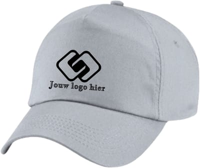 Licht grijze pet bedrukt met logo - jouw logo bedrukt met logo - bedrijfskleding - werkkleding - festival - club -