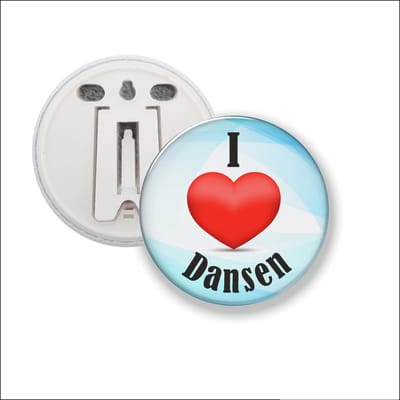Button Met Clip 58 MM - I Love Dansen