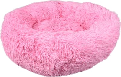 Flamingo Mand "Krems" – Rond – Roze – 50 x 50 x 18 cm – Knusse Huisdiermand voor Katten en Kleine Honden zoals Chihuahua, Maltezer en Franse Bulldog