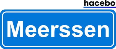 Hacebo - Plaatsnaam Sticker - 29x10 CM - Meerssen sticker - Verkeersborden sticker - grappige cadeaus - Meerssen