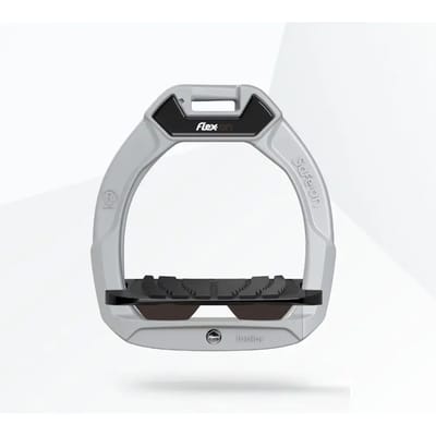 Veiligheidsstijgbeugels Ruitersport Hellend Grip Aluminium/Zwart/Bruin Kinderen Flex-On Safe-On
