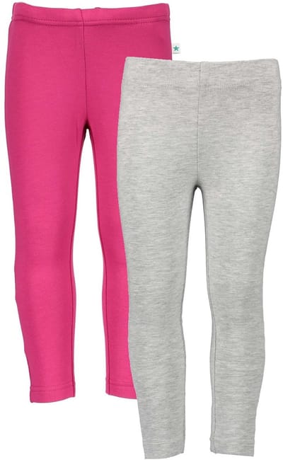 Blue Seven - 2 PACK Leggings - Biologische katoen - Roze - Muisgrijs - Maat 110