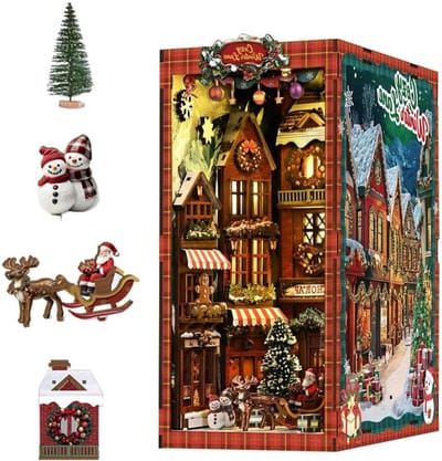 Miniatuur Poppenhuis - Boek Nook Kit - Hobby Bouwen - Met LED Licht - 18 x 11 x 23 cm
