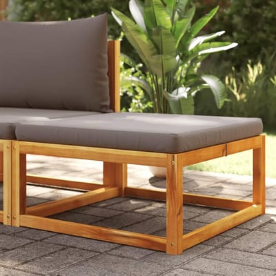 Voetenbank met kussen - Palletbank - Buiten ontspannen - Modulair design - 65x65x29 cm - Grijs