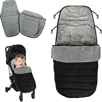 Voetenzak Kinderwagen - Babyschaal Winter - Warm Blijven - Wasbaar & Winddicht - 90 x 33 cm - Zwart