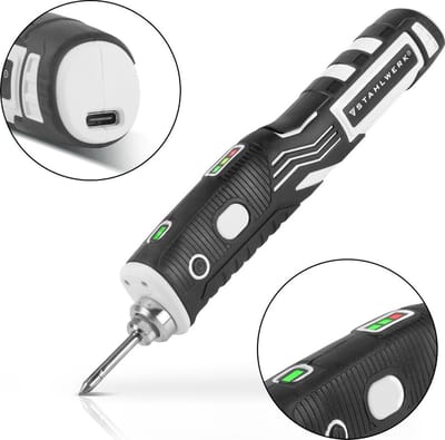 STAHLWERK accu-soldeerbout BLK-8 ST USB-soldeerapparaat | Soldeerstation | Soldeerpistool met 8 Watt vermogen en 480°C piektemperatuur voor solderen en desolderen