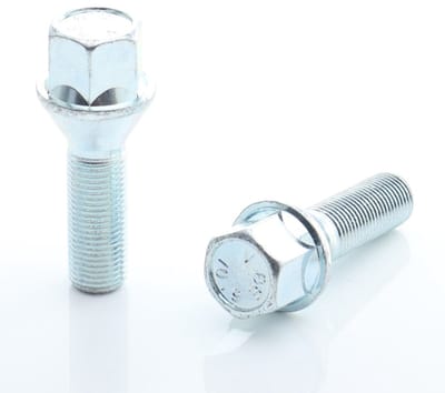 Set van 10 konische HEX17 wielbouten M12x1,25 x40mm - Zilver